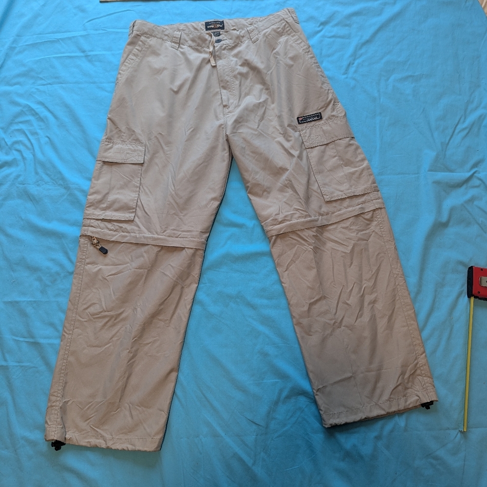 Men's Beige Cargo Pants with Multiple Pockets